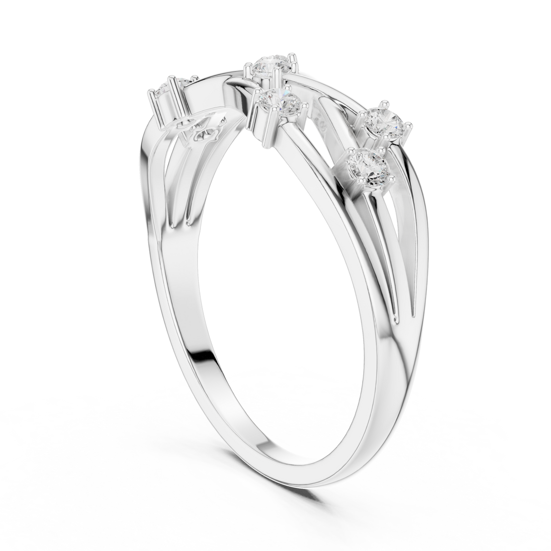 SBWR(44) - Fashion Round Ring - White Gold