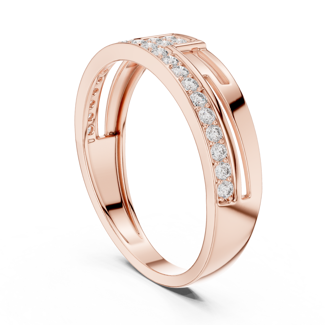 LR-01 (9) - Fashion Round Ring - White Gold