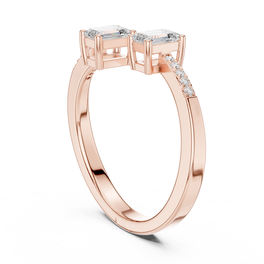 DDLR-481 - Fashion Emerald Ring - White Gold