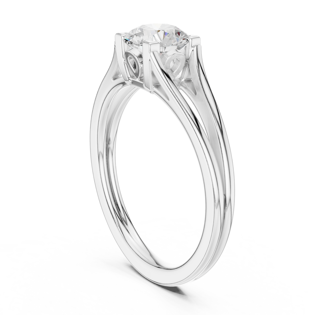 DDLR-544 - Solitaire Round Ring - White Gold