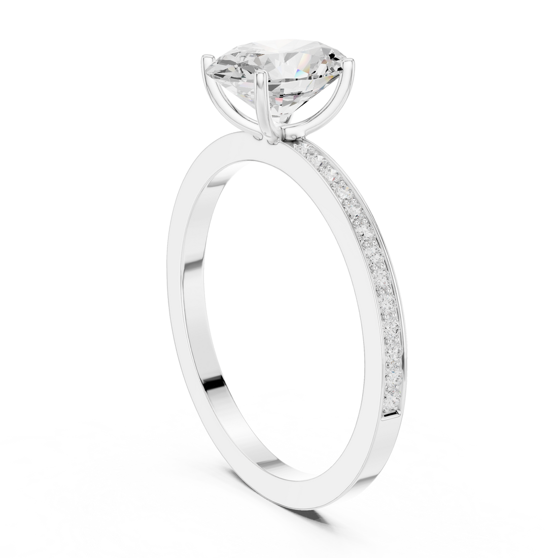 DDLR-1061 - Solitaire Oval Ring - White Gold