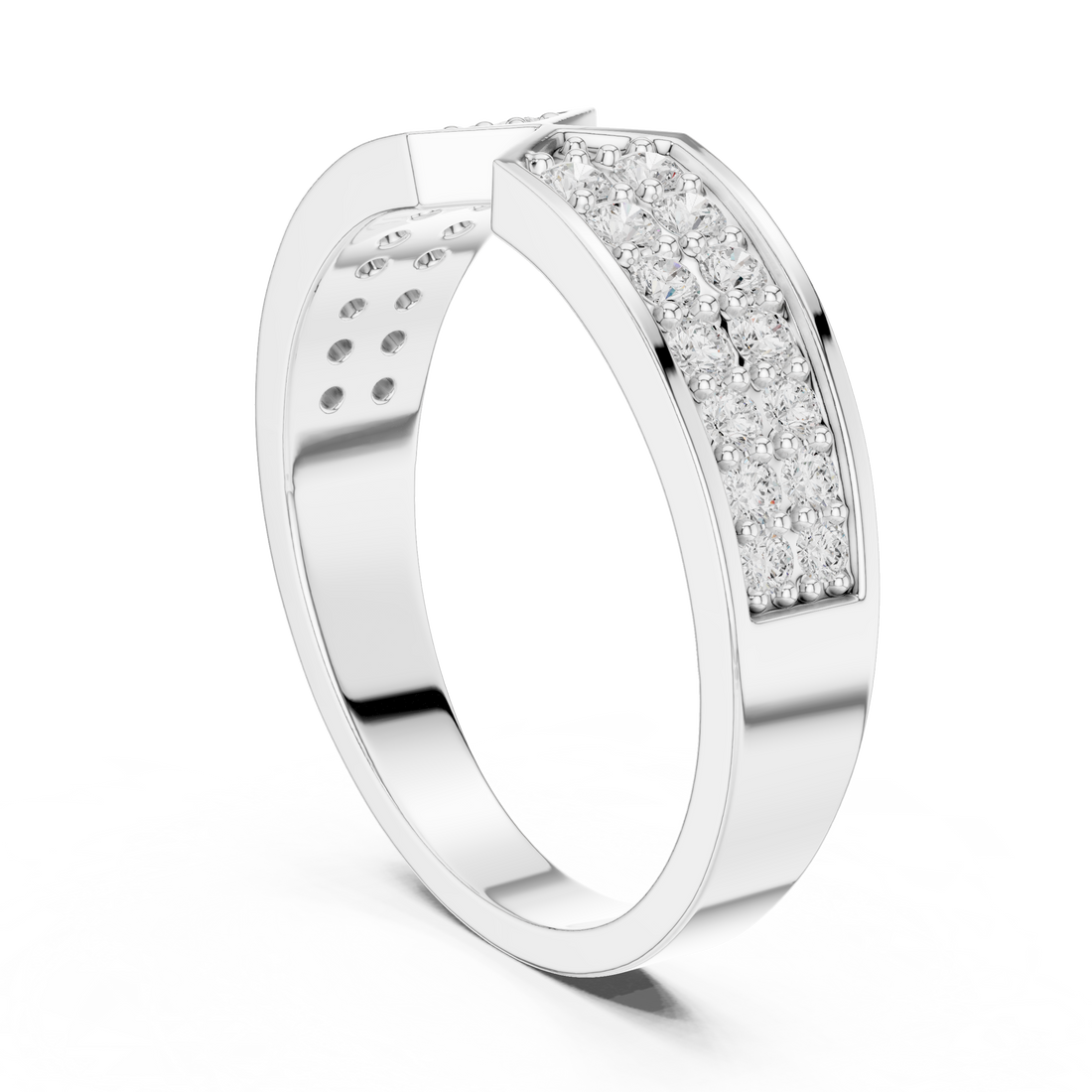 DDLR-457 - Fashion Round Ring - White Gold