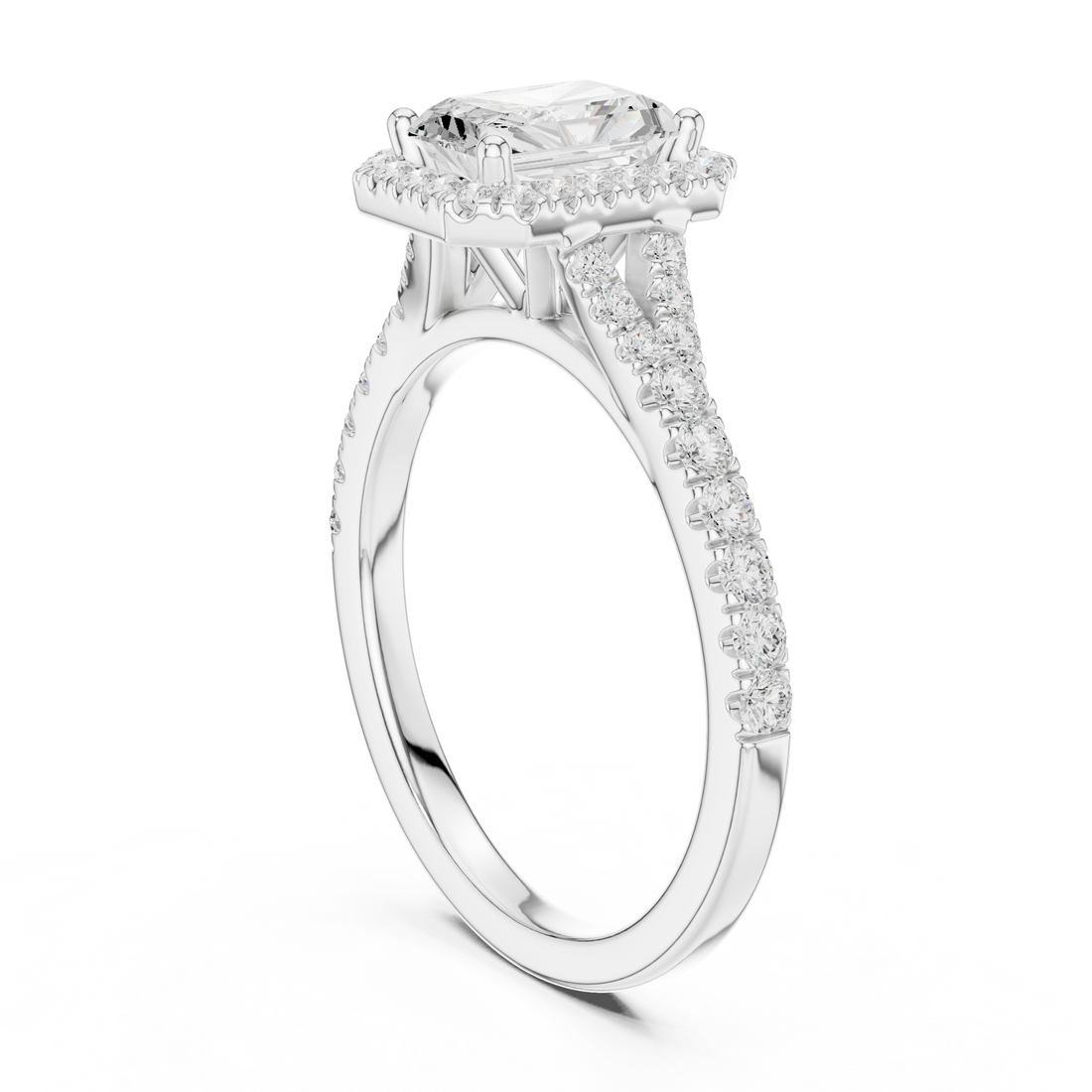 DDLR-913 - Halo Radiant Ring - White Gold