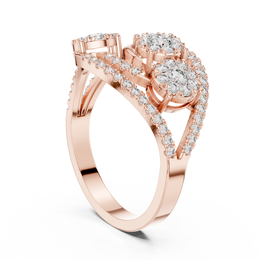 19#120003L - Fashion Round Ring - White Gold