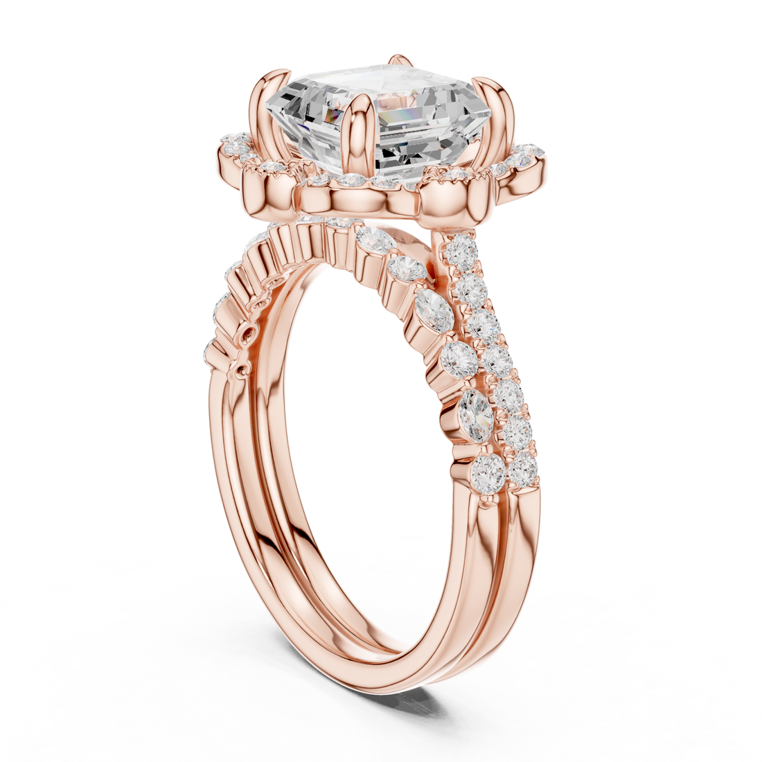 Fashion Ring - Asscher | DDLR-442 -AC - White Gold