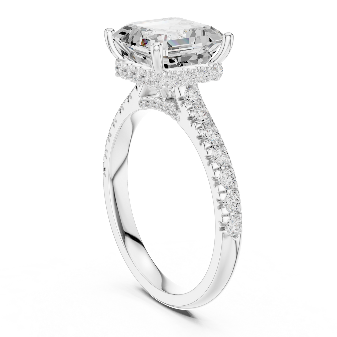 DDLR-258-AC - Solitaire Asscher Ring - White Gold