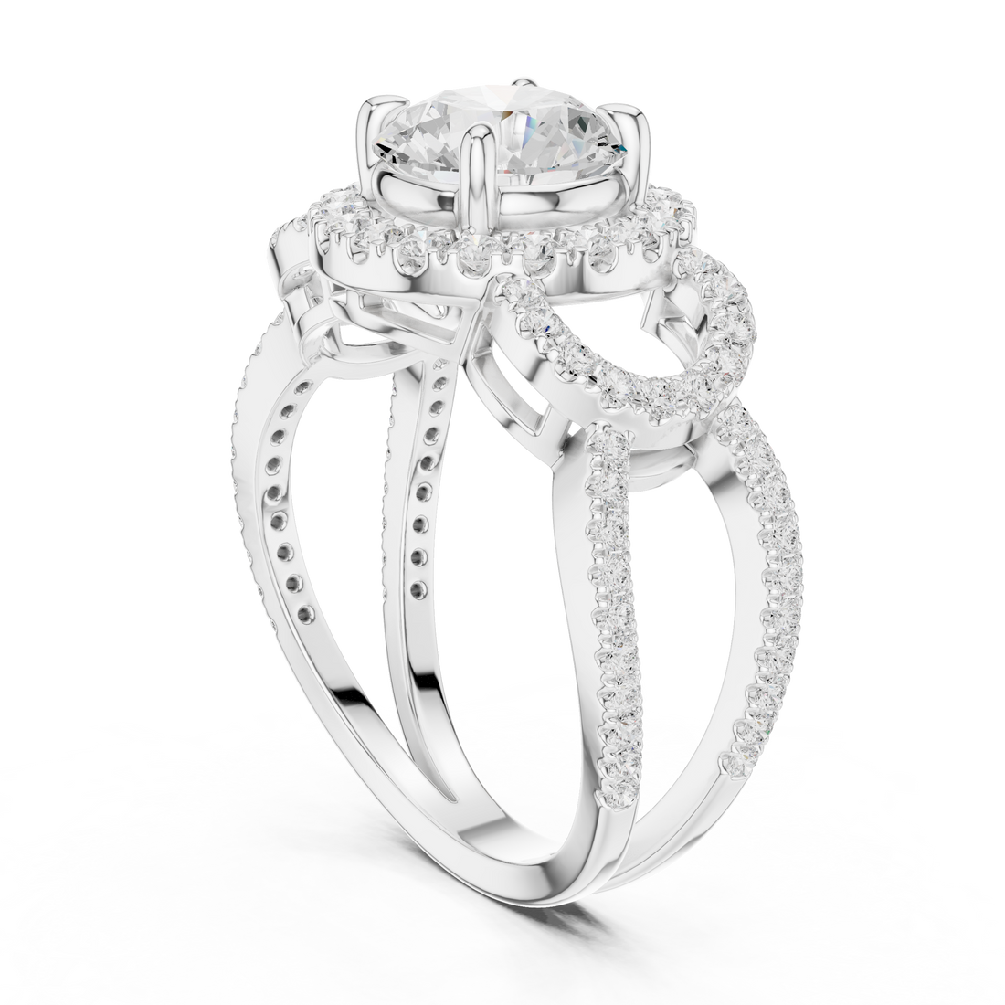 SBWR(71) - Fashion Round Ring - White Gold