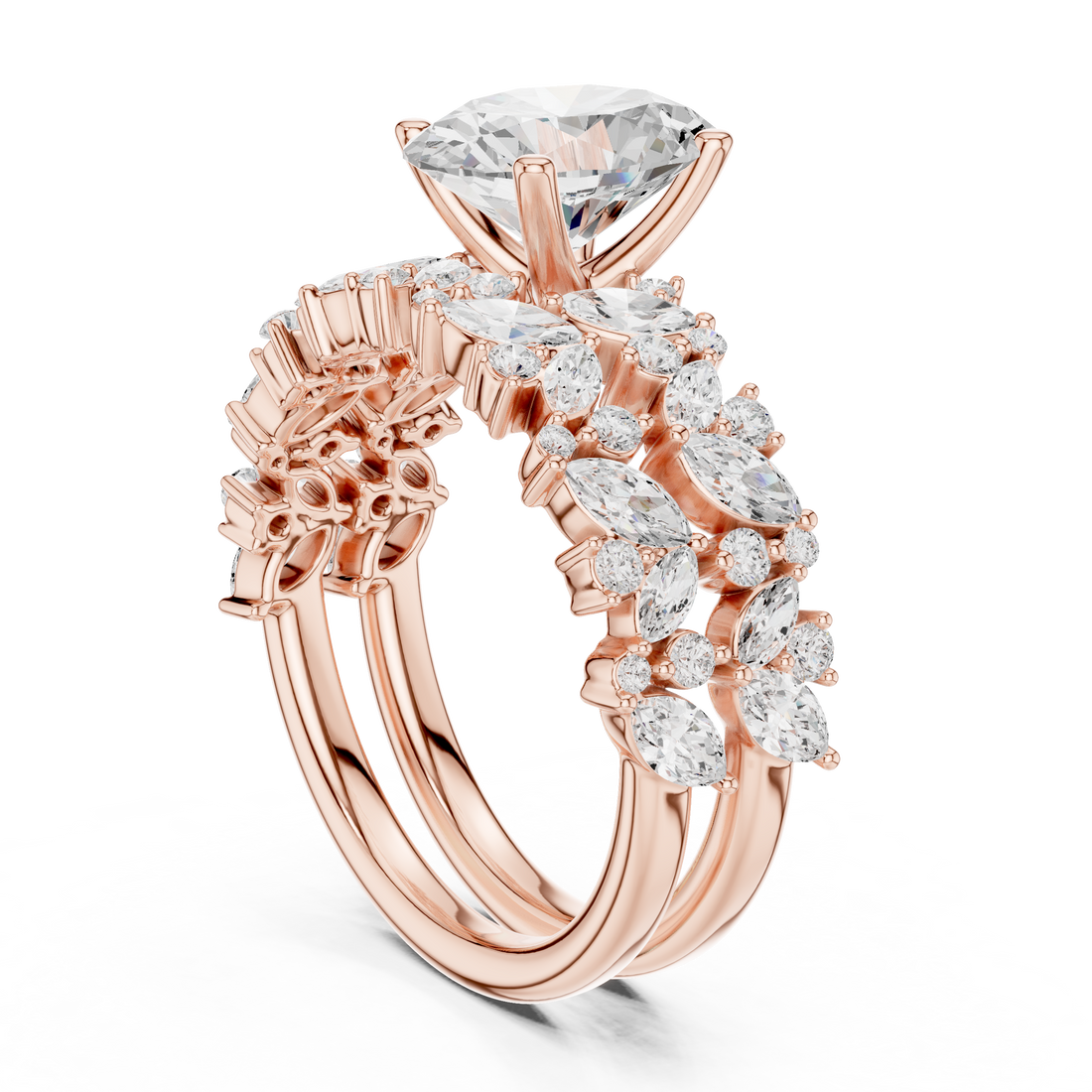 DDLR-443-OV - Fashion Oval Ring - White Gold