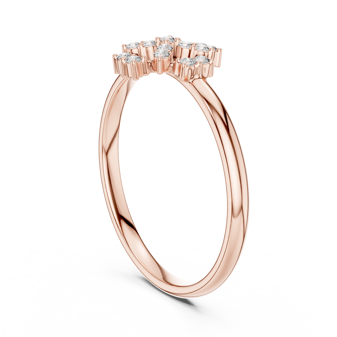 1 (428) - Fashion Round Ring - White Gold