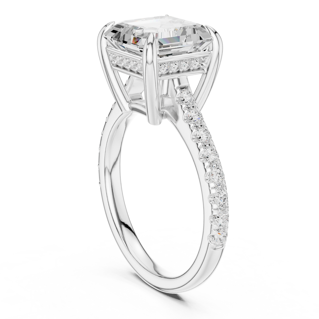 DDLR-1031 - Solitaire Emerald Ring - White Gold