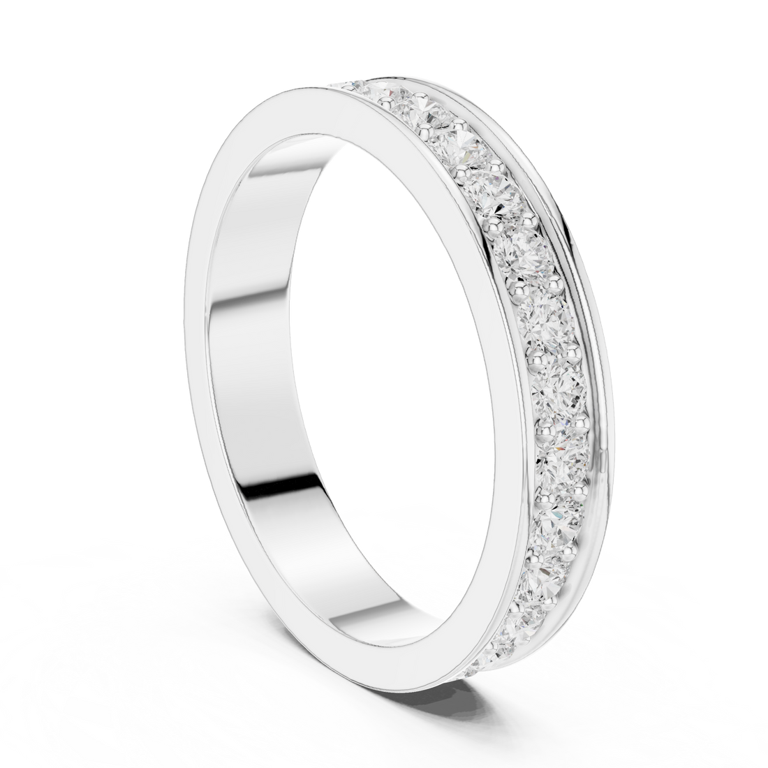 DDLR-1118 - Eternity Round Ring - White Gold