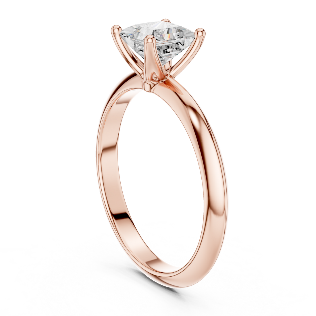 DDLR-146-PR - Solitaire Princess Ring - White Gold