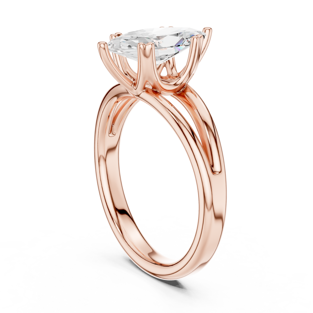 DDLR-094-MQ - Solitaire Marquise Ring - White Gold
