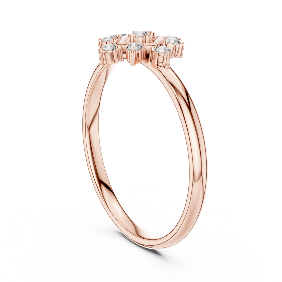1 (414) - Fashion Round Ring - White Gold