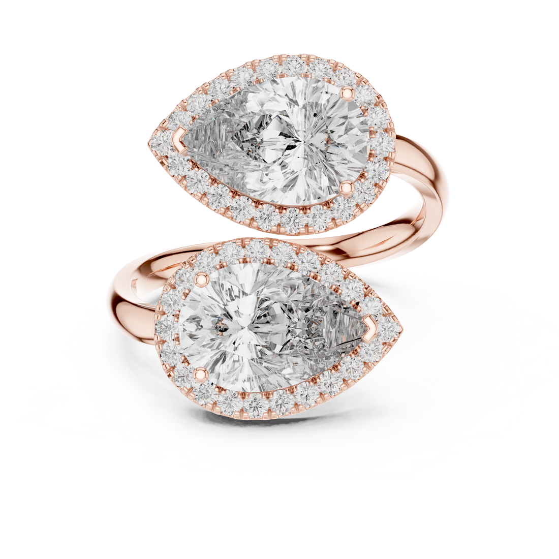 Bypass Ring - Pear | 9#10020L_10 - Rose Gold