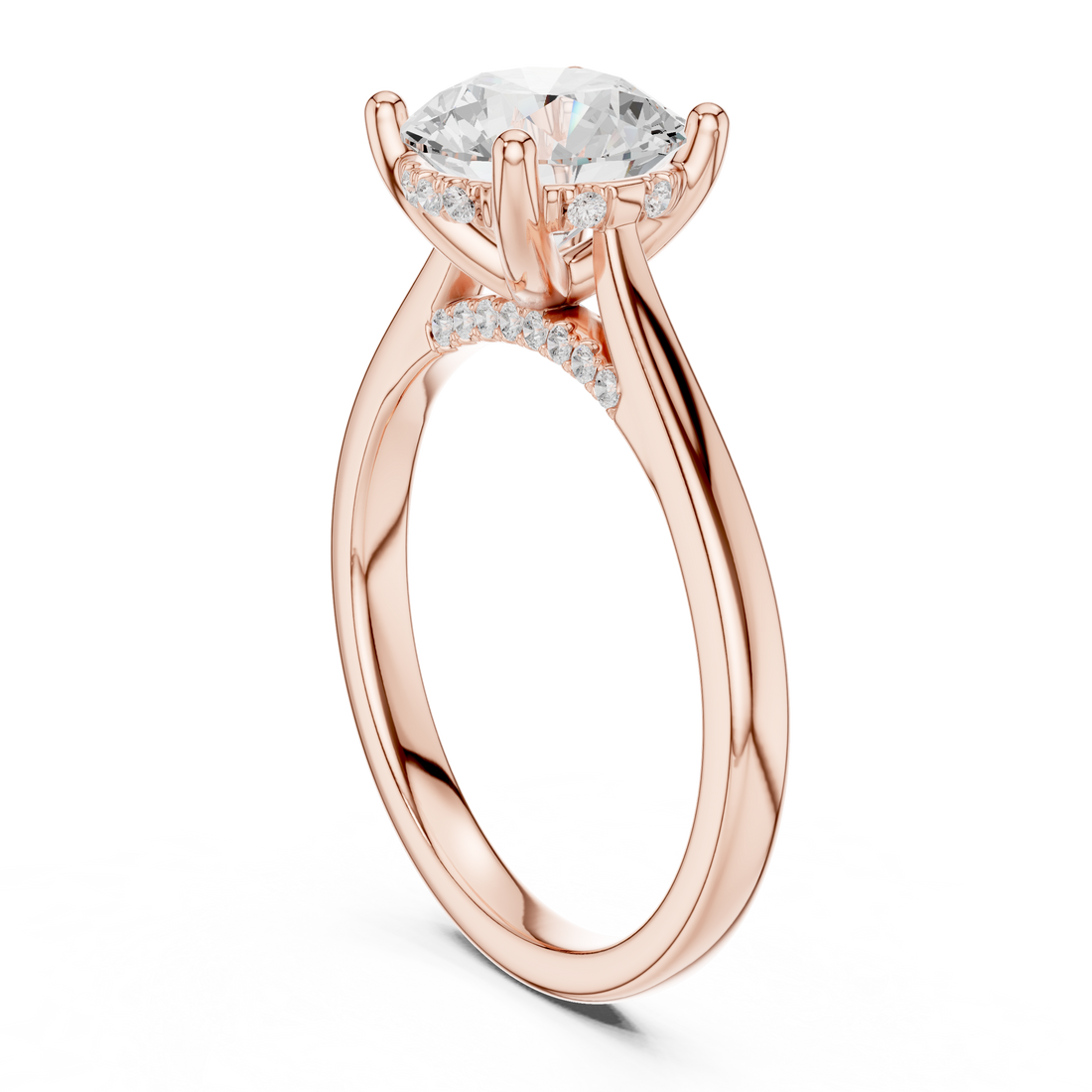DDLR-163-R00837-RD - Solitaire Round Ring - White Gold