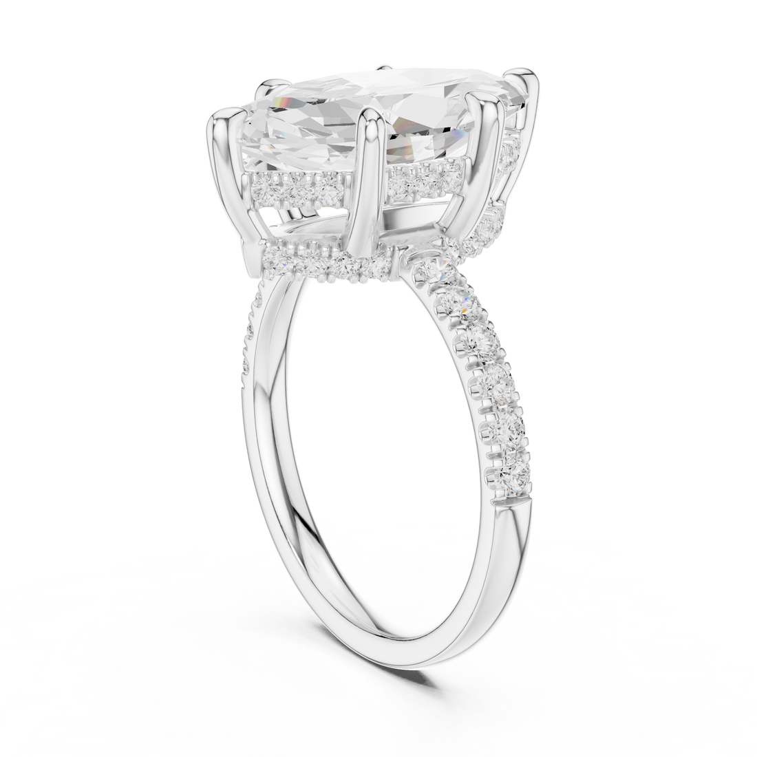 DDLR-259-MQ - Solitaire Marquise Ring - White Gold