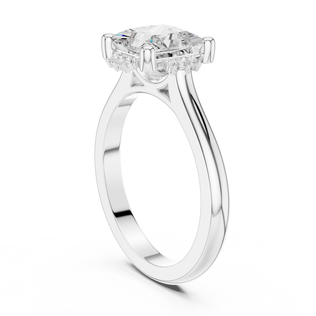123 PRI - Solitaire Princess Ring - White Gold