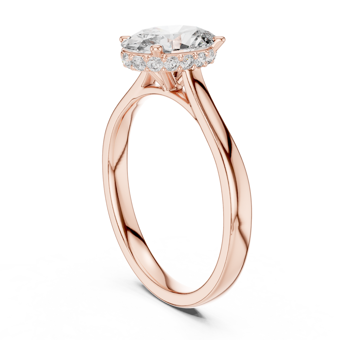 00001L (8) - Fashion Oval Ring - White Gold