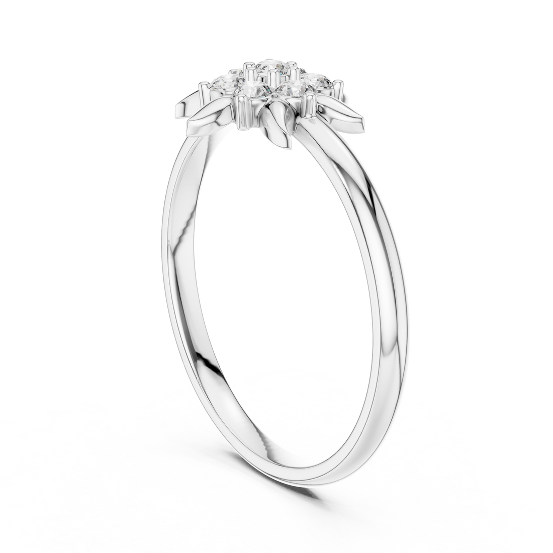 1 (442) - Fashion Round Ring - White Gold