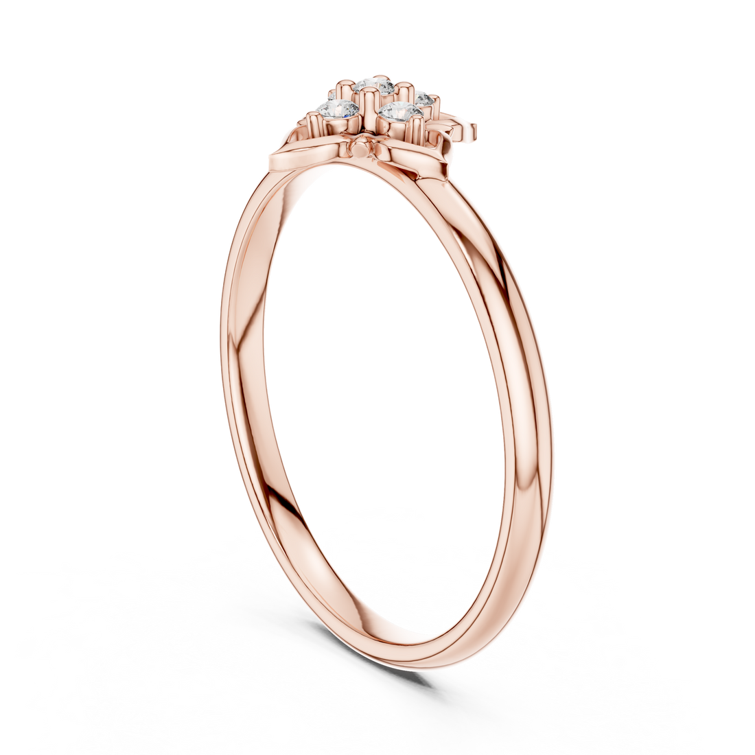 1 (404) - Fashion Round Ring - White Gold