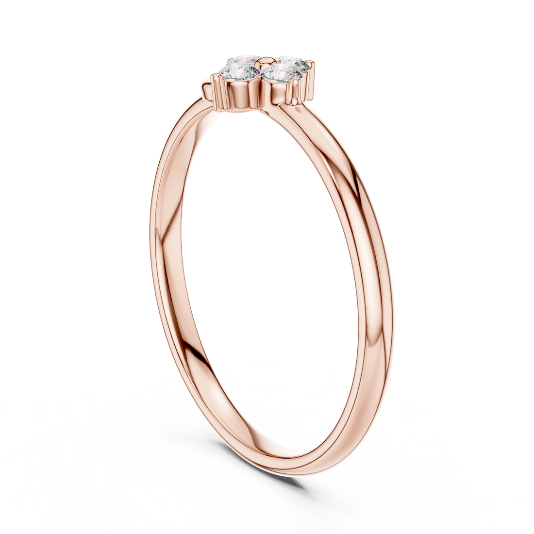 1 (393) - Fashion Round Ring - White Gold