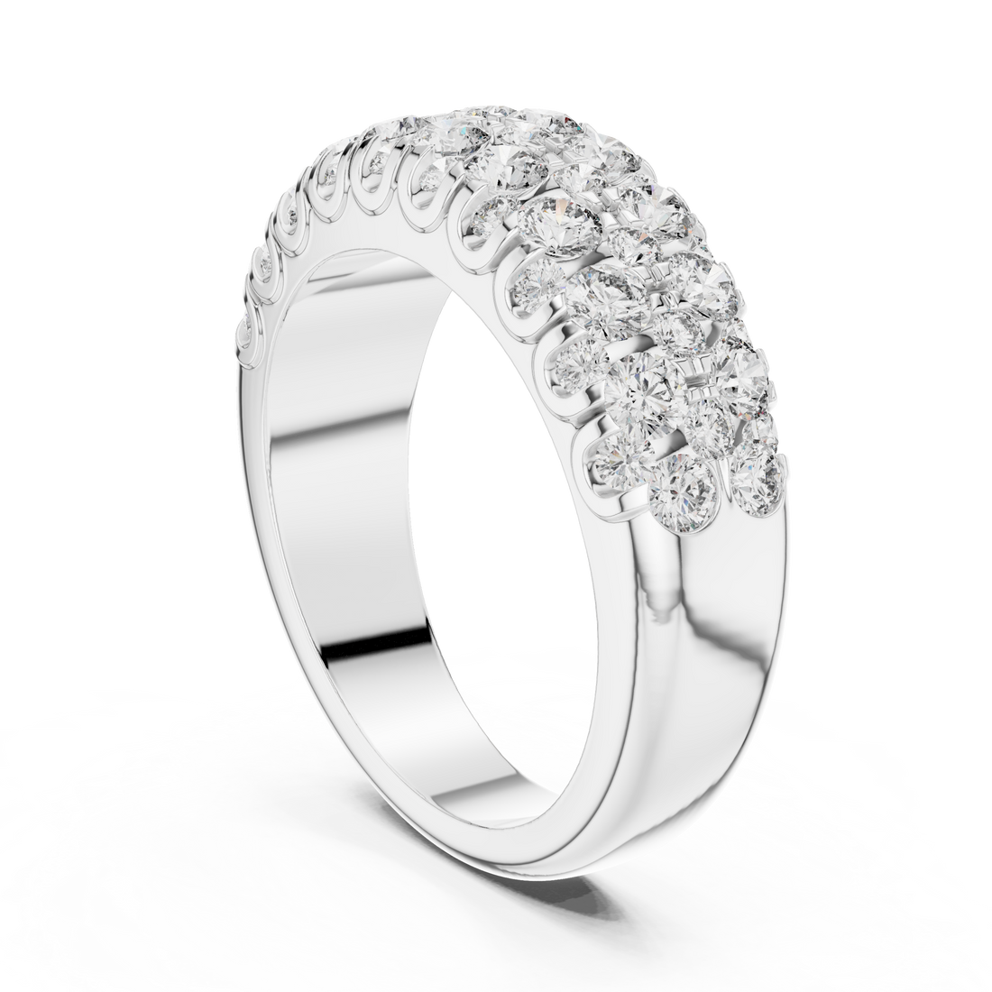 01 - Fashion Round Ring - White Gold