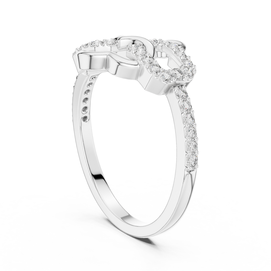 LR-01 (67) - Fashion None Ring - White Gold