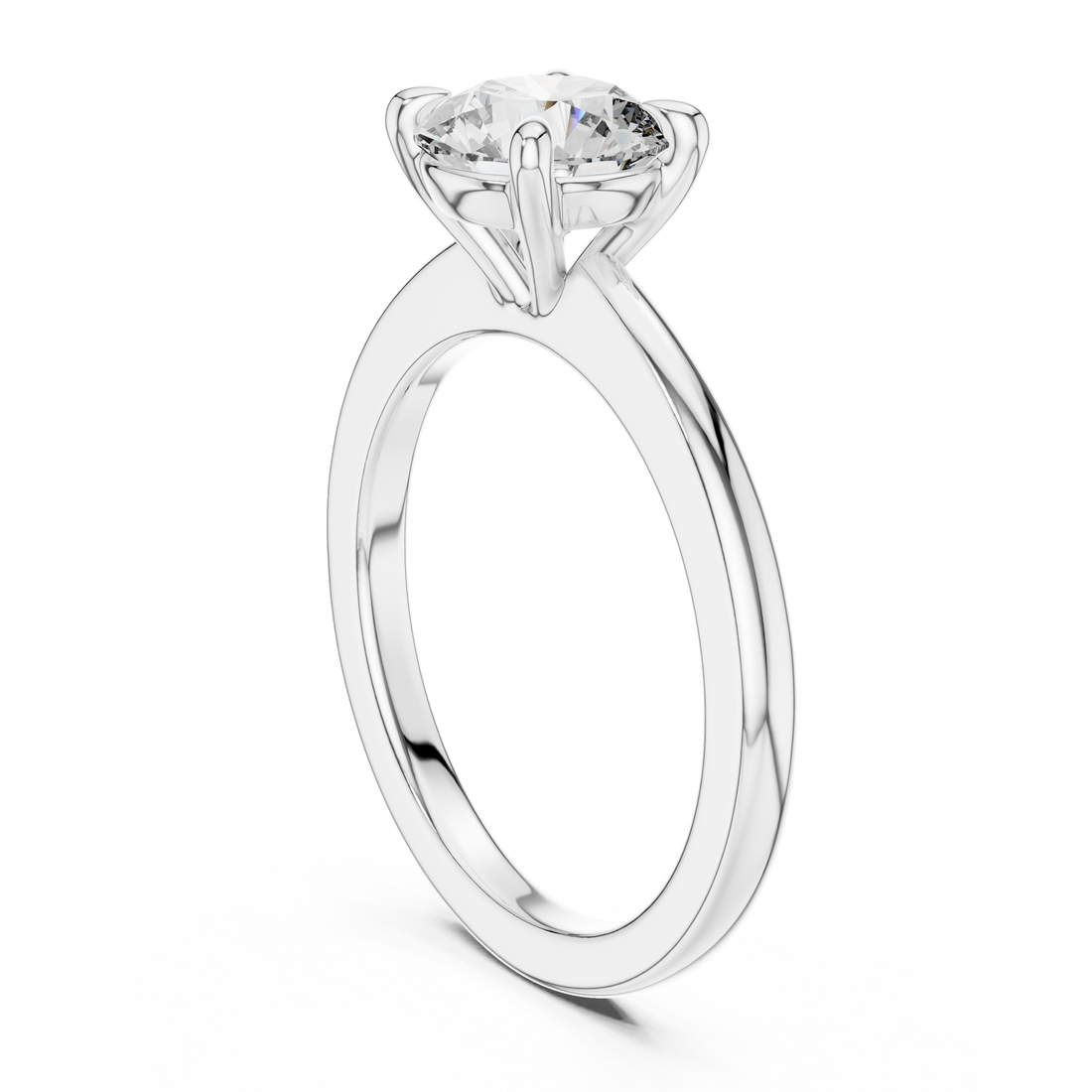 DDLR-032 - Solitaire Round Ring - White Gold