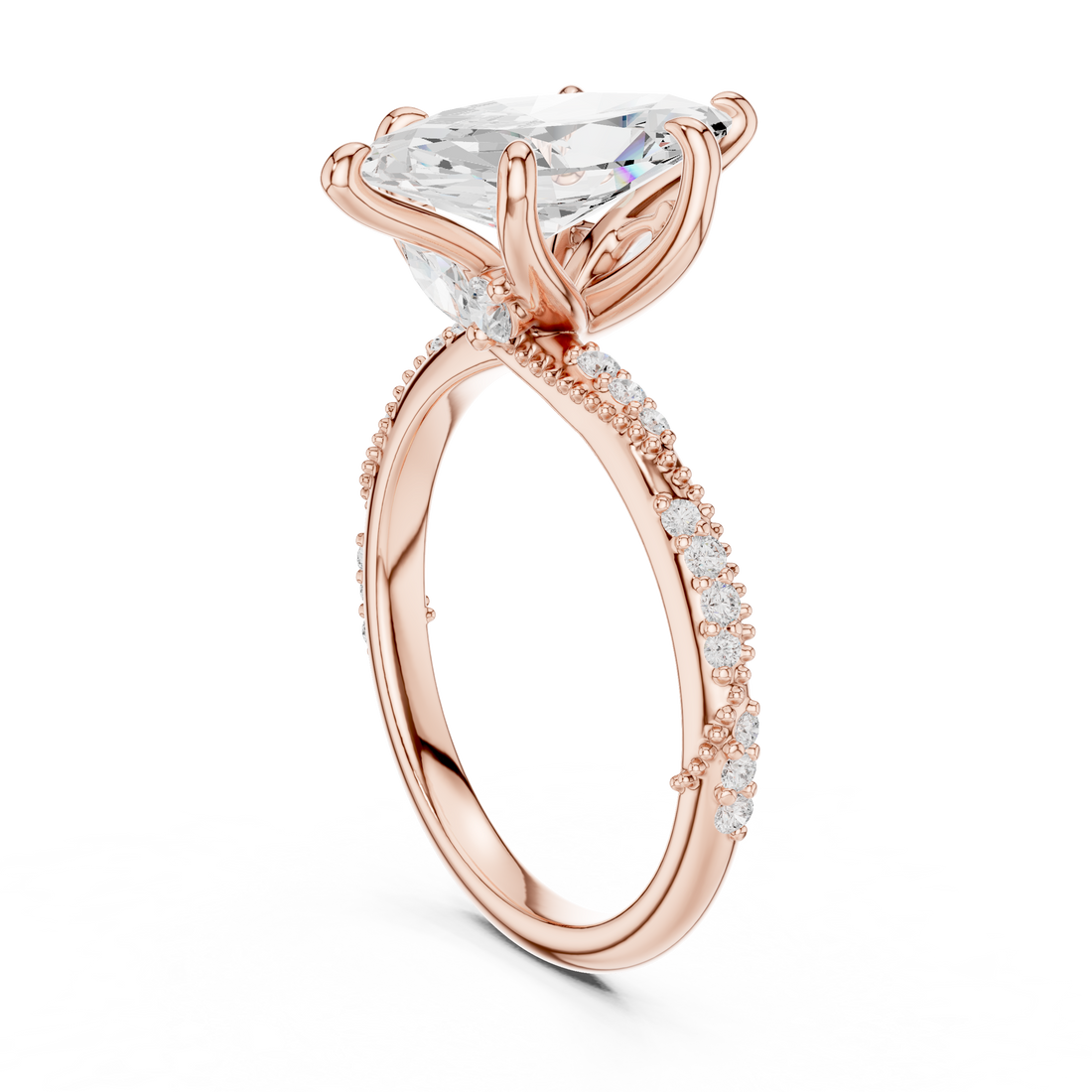 DDLR-964 - Solitaire Marquise Ring - White Gold