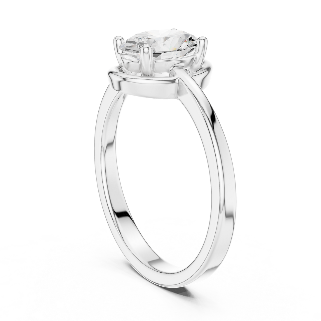 DDLR-508 - Solitaire Oval Ring - White Gold