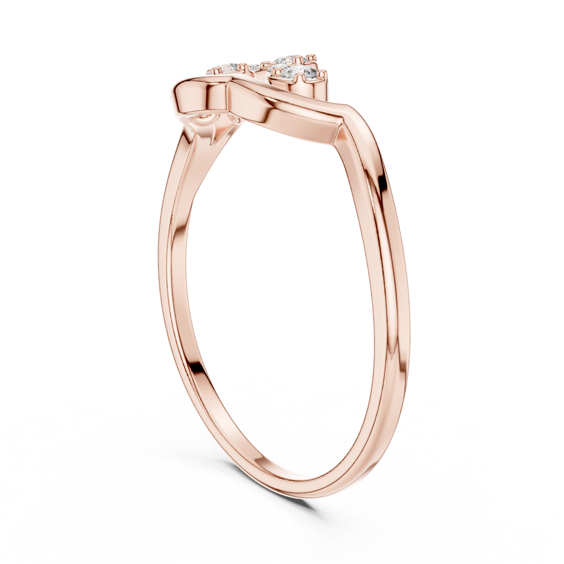 1 (220) - Fashion Round Ring - White Gold