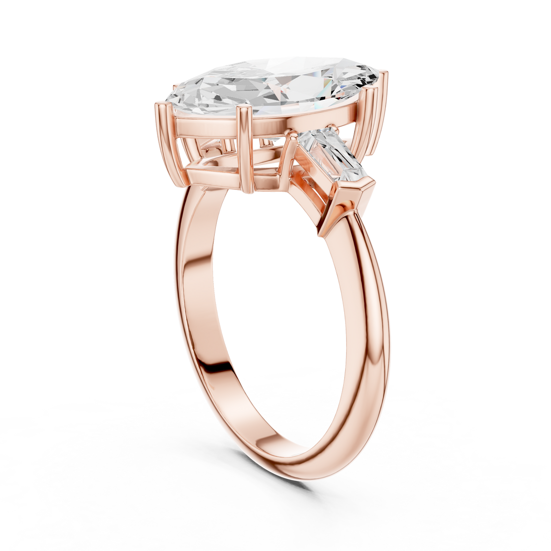 67 MQ - Three Stone Marquise Ring - White Gold
