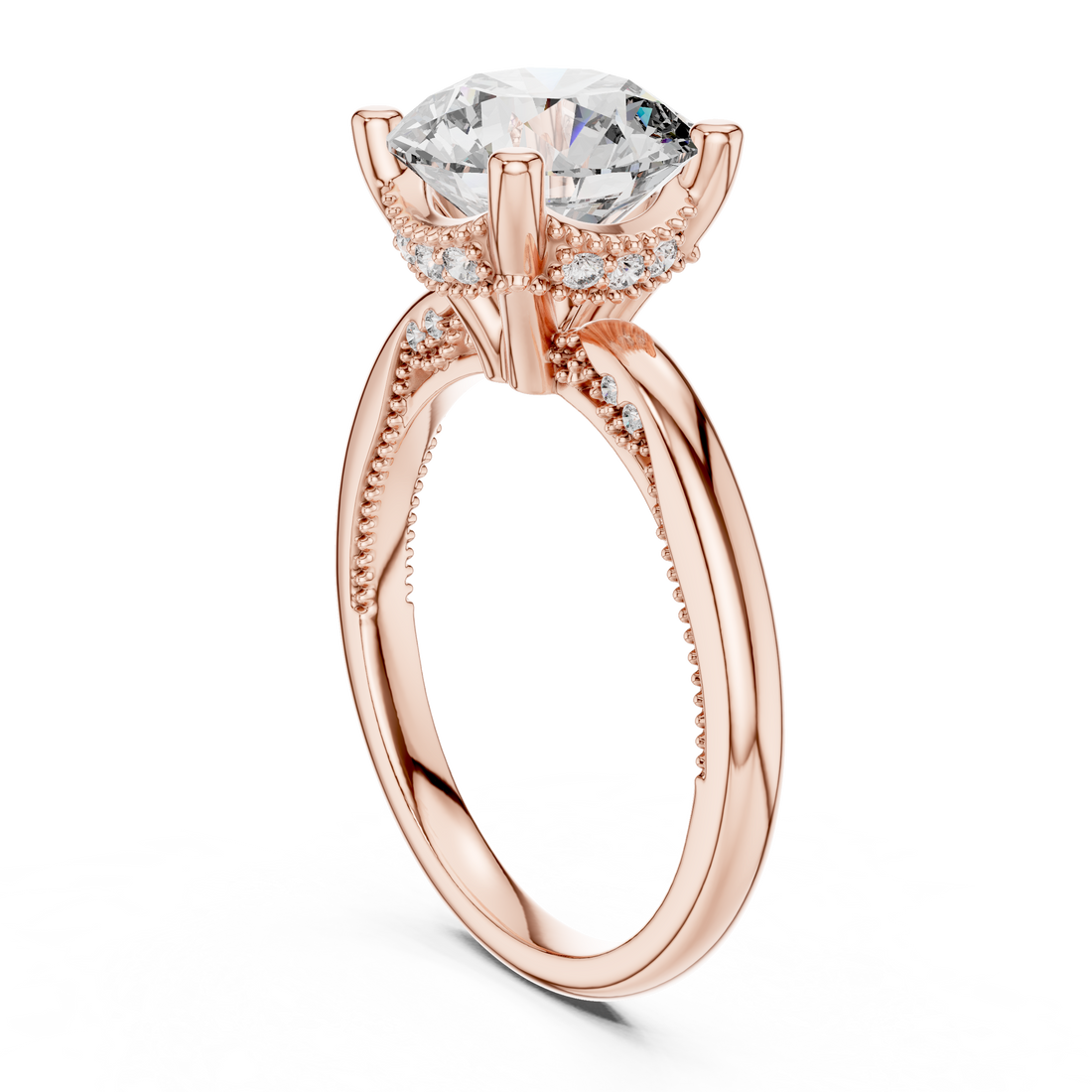 DDLR-175 - Solitaire Round Ring - White Gold