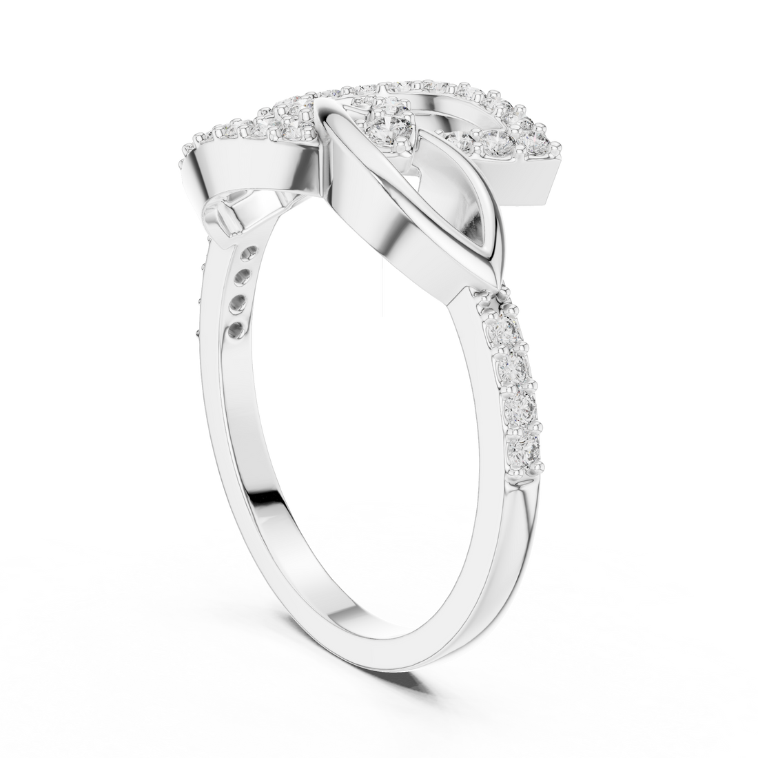 LR-01 (64) - Fashion None Ring - White Gold