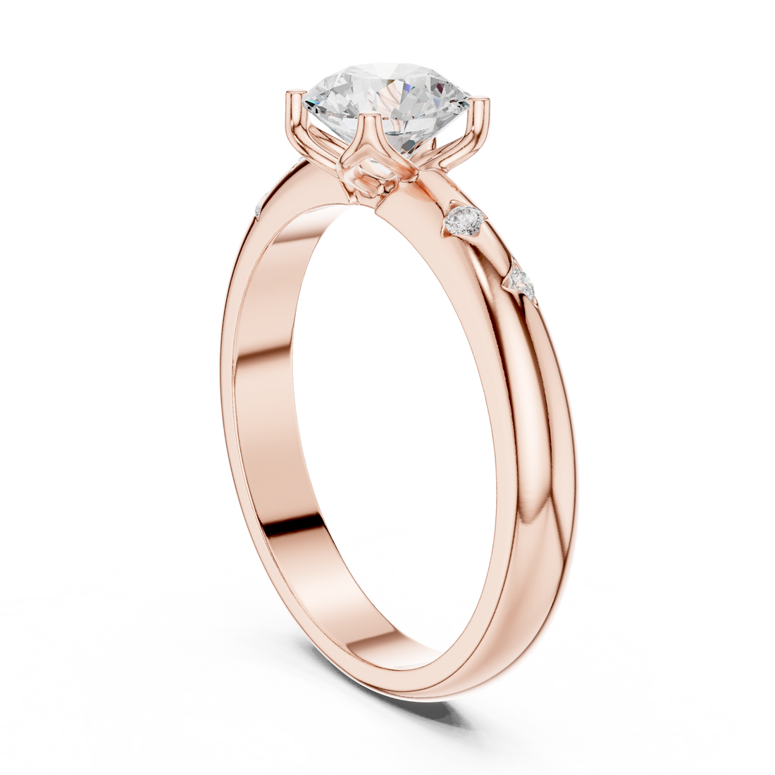 DDLR-431 - Solitaire Round Ring - White Gold