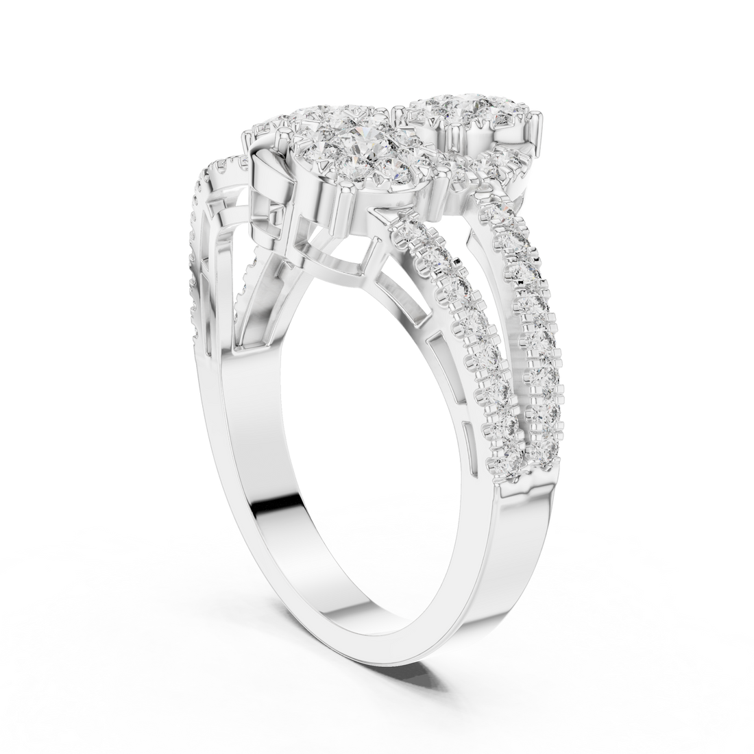 19#120006L - Fashion Round Ring - White Gold