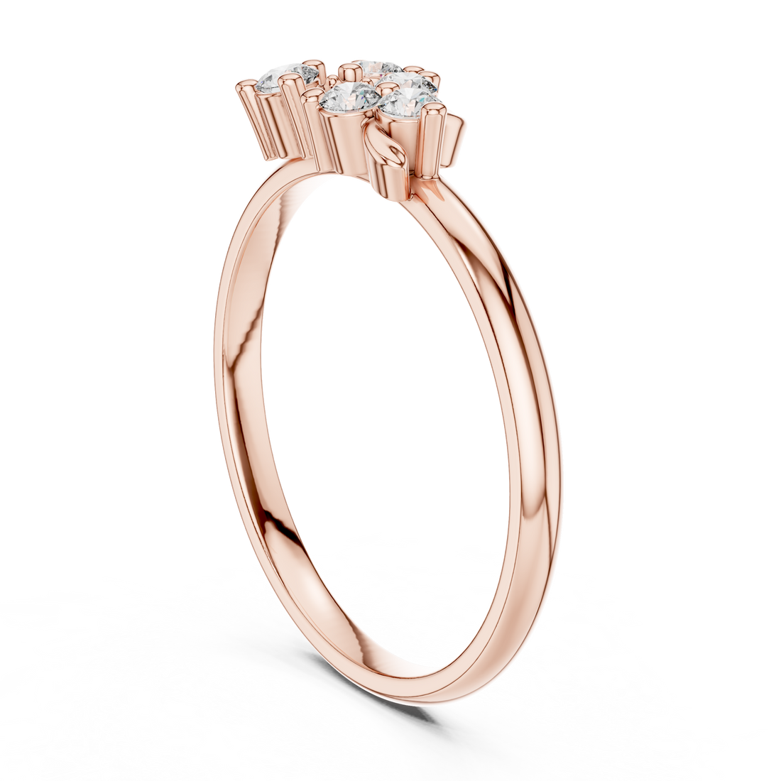 1 (453) - Fashion Round Ring - White Gold