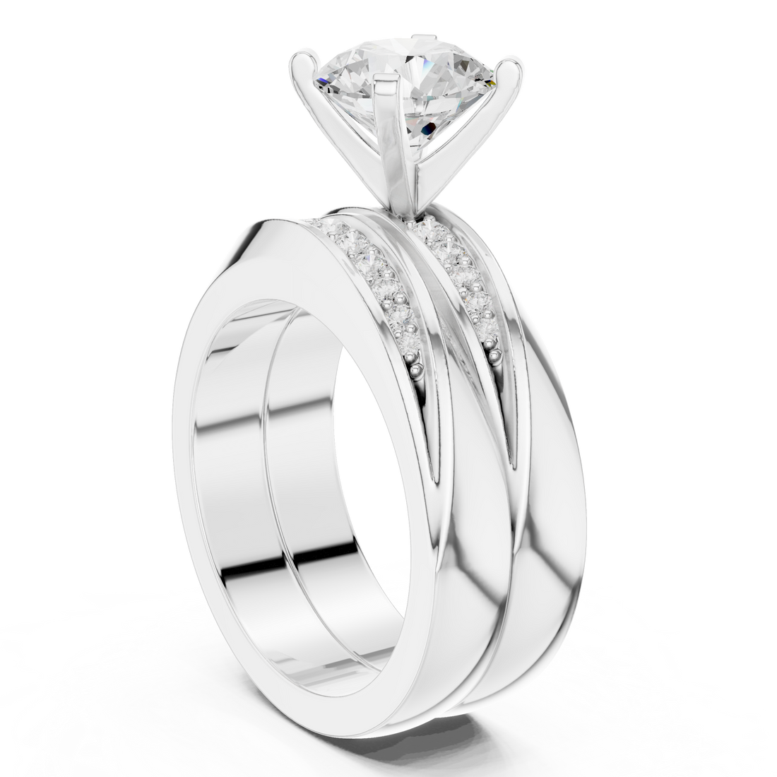 DDLR-291 - Solitaire Round Ring - White Gold