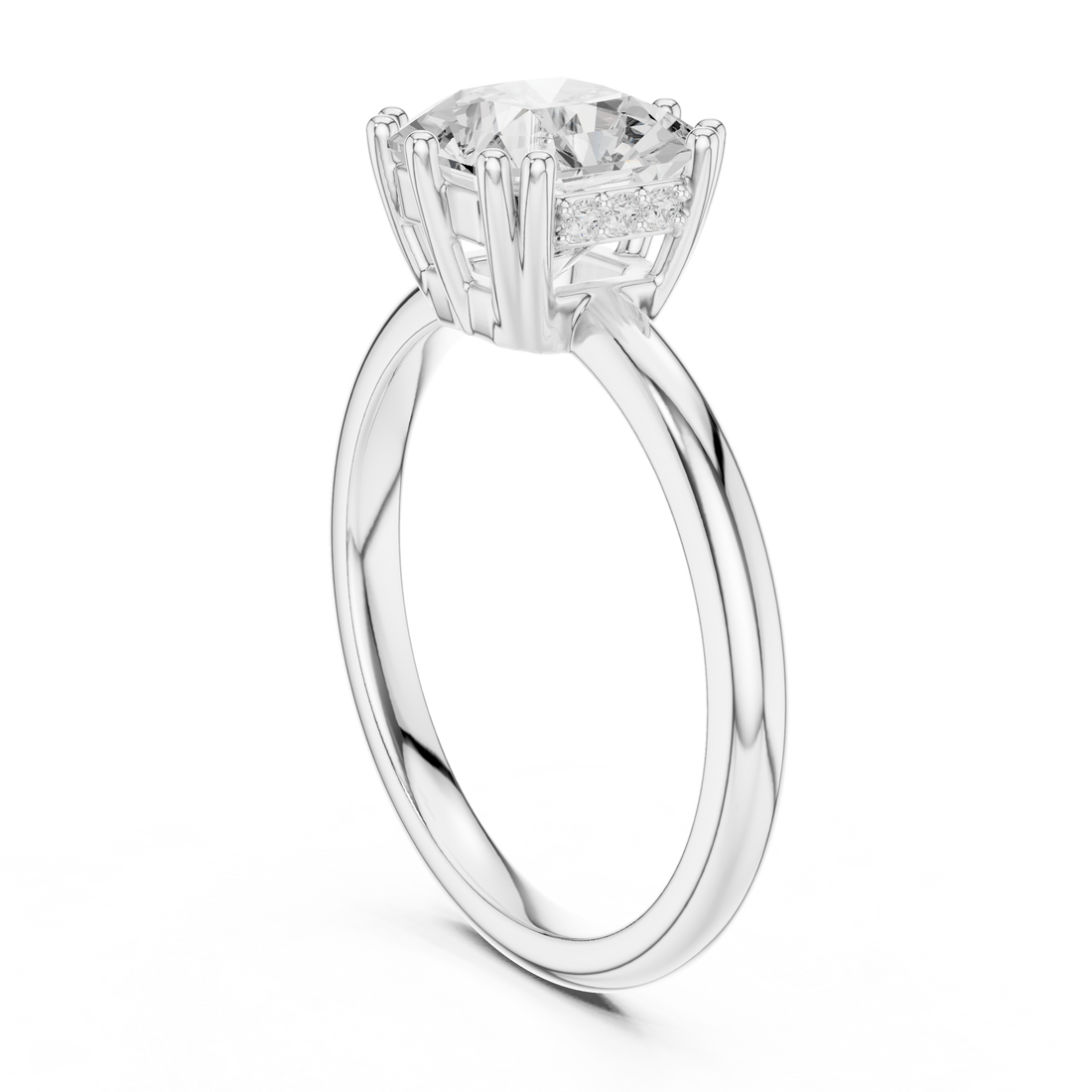 DDLR-254 - Solitaire Radiant Ring - White Gold