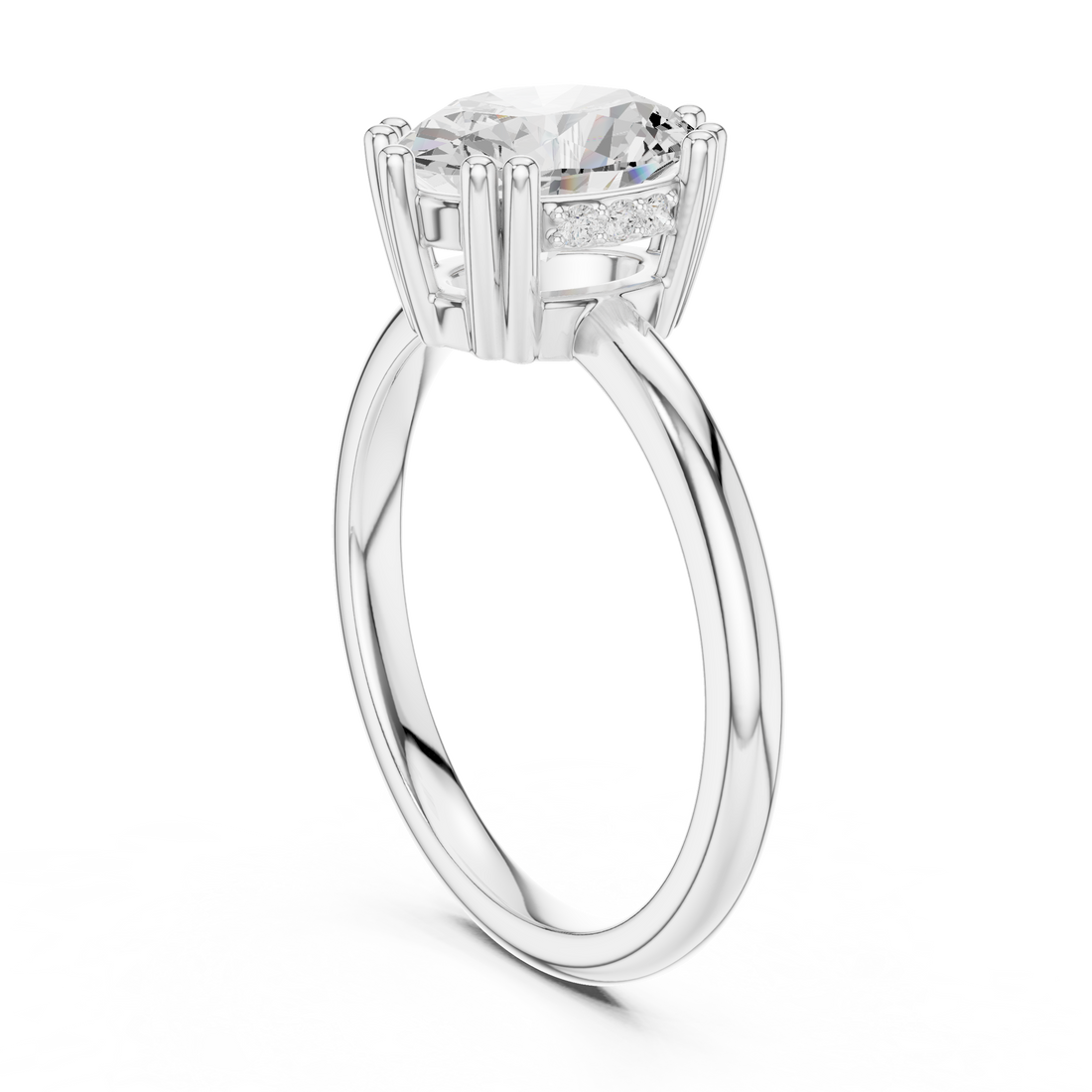 DDLR-254 - R00847-OV - Solitaire Oval Ring - White Gold