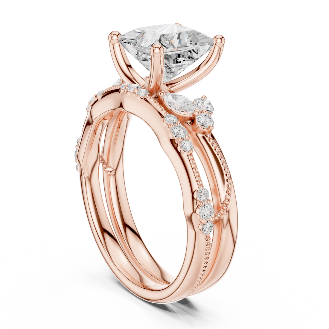 DDLR - 299 - PRINCESS - Solitaire Princess Ring - White Gold