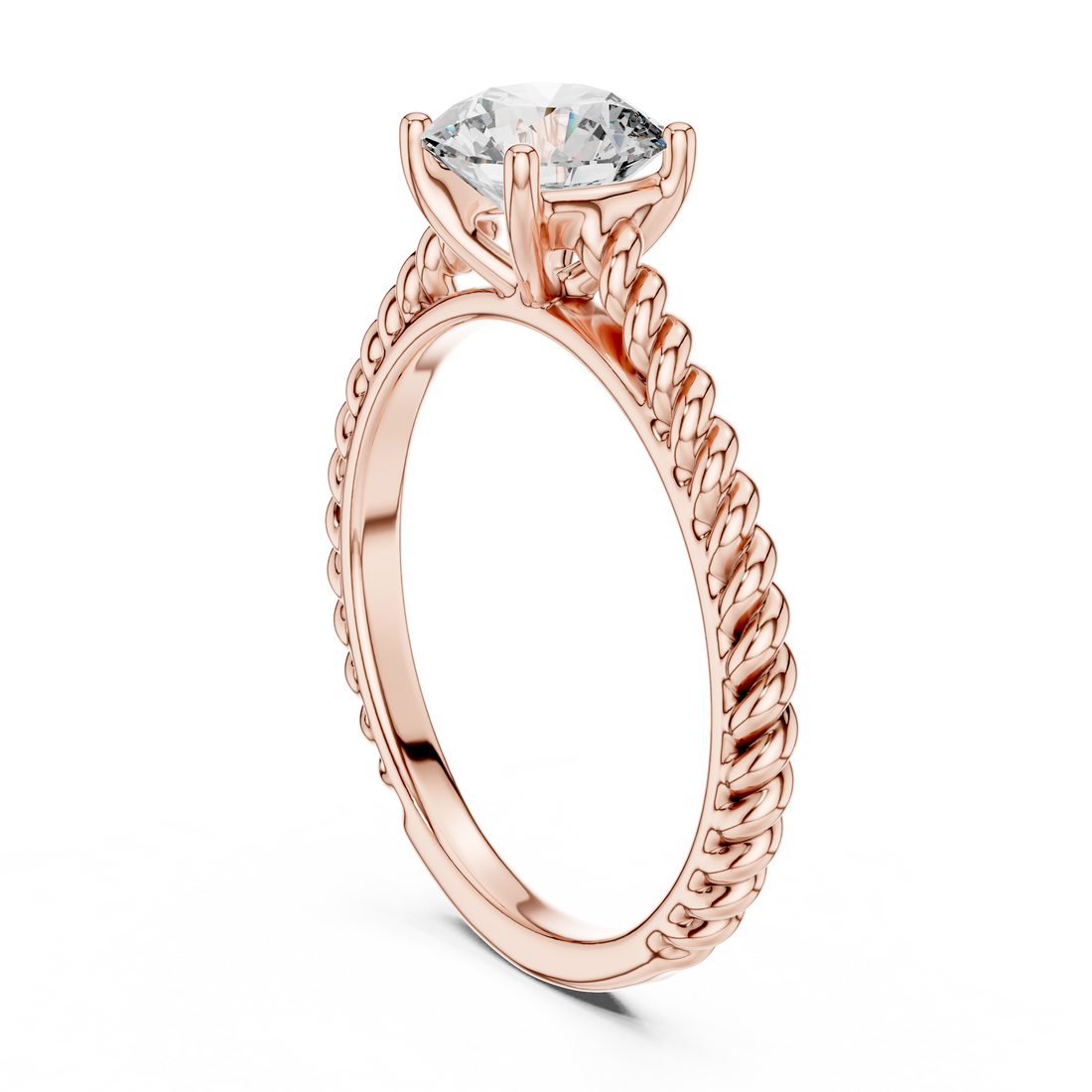 LR-0011 - Solitaire Round Ring - White Gold