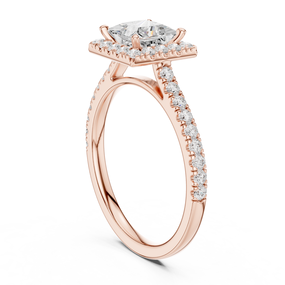 DDLR-919 - Halo Princess Ring - White Gold