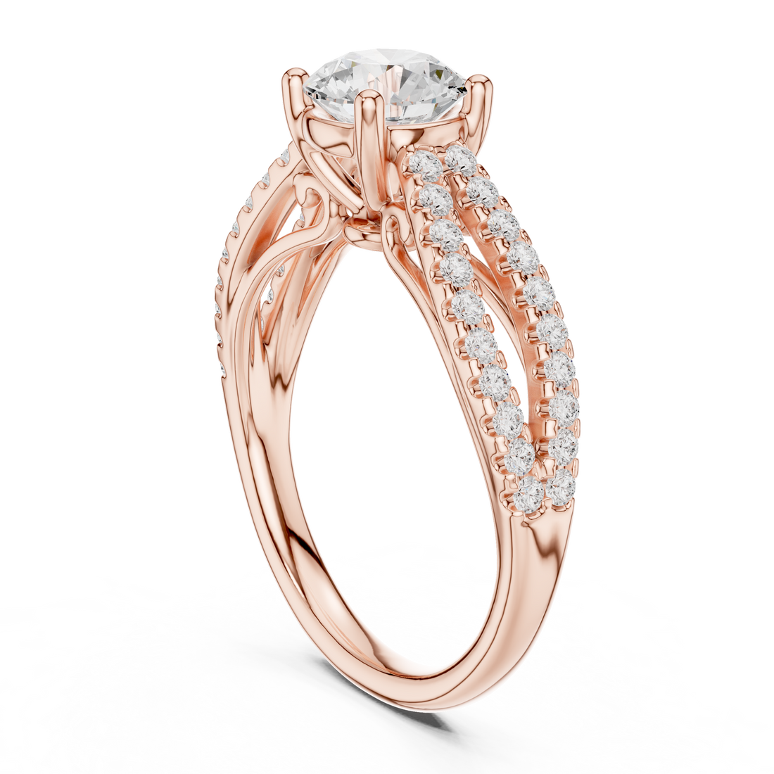 DDLR-636 - Solitaire Round Ring - White Gold