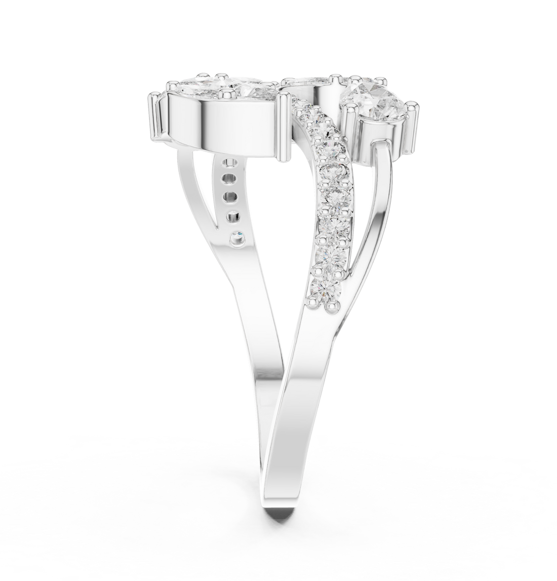 Fashion Ring - Pear | HLR -58 - White Gold