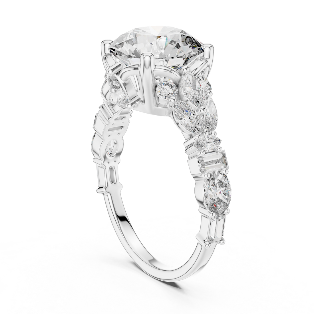 DDLR-058 - Fashion Round Ring - White Gold