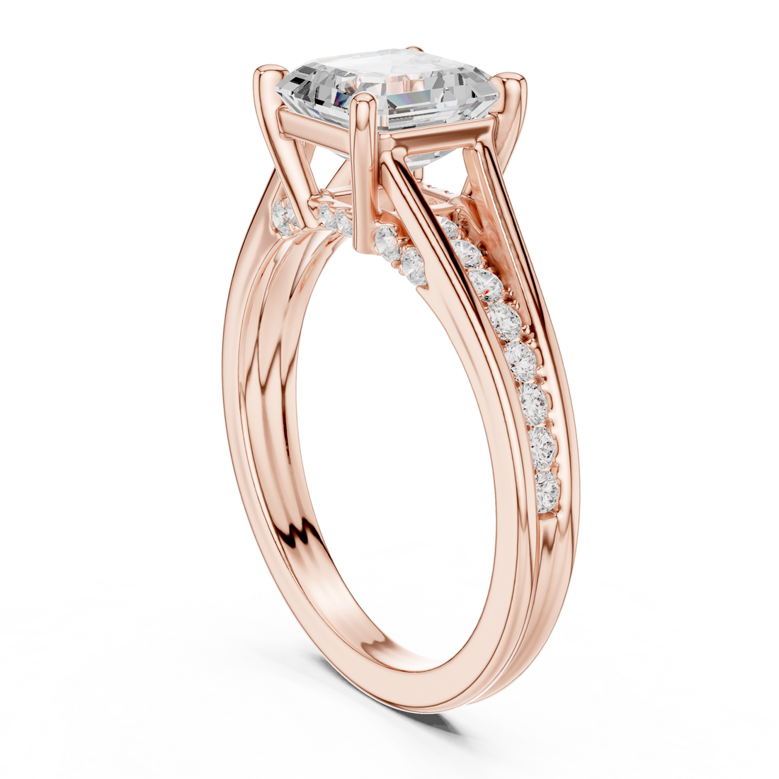Fashion Ring - Asscher | DDLR-253 - R00844-AC - White Gold