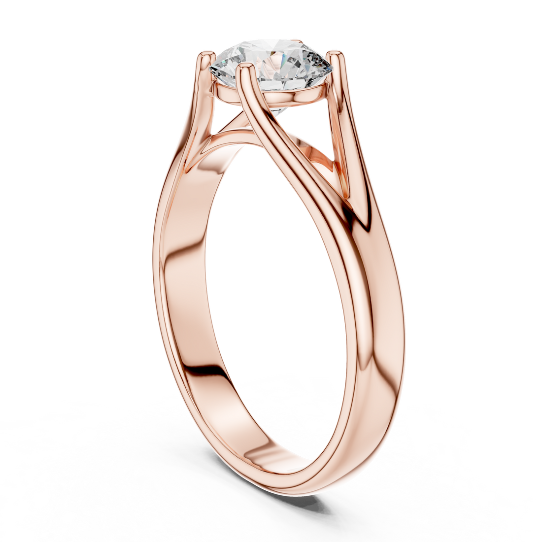 LR-0009 - Solitaire Round Ring - White Gold