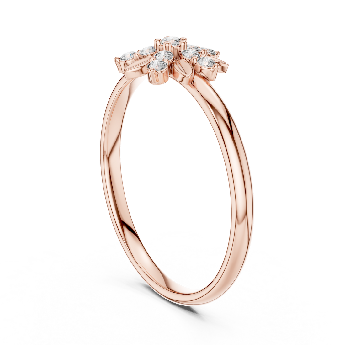 1 (382) - Fashion Round Ring - White Gold